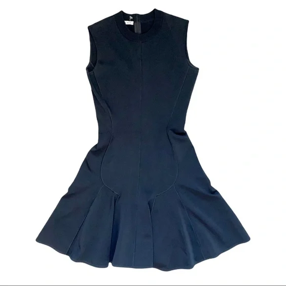 ALAIA Black Body Con Dress with Flowy Skirt. - Picture 4 of 9